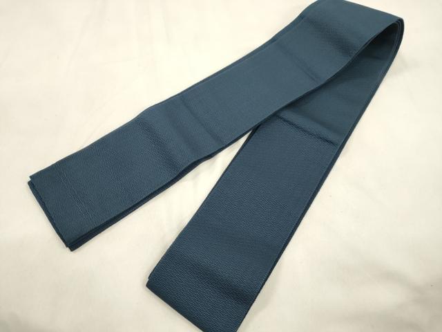 平和屋着物●男性　本場筑前博多織　角帯　鉄御納戸色　正絹　逸品　CABM0535dy