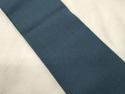 平和屋着物●男性　本場筑前博多織　角帯　鉄御納戸色　正絹　逸品　CABM0535dy