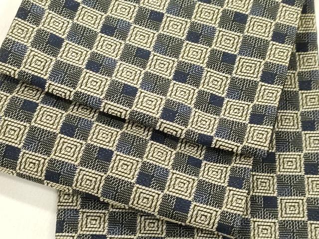平和屋着物●男性　両面　角帯　市松文様　CABM0537dy