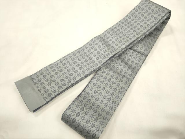 平和屋着物●男性　本場筑前博多織　両面　角帯　肥前　鍋島家　胡麻柄　後藤織物謹製　証紙付き　正絹　逸品　CABM0538dy