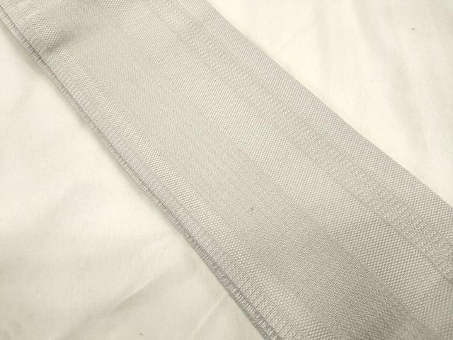 平和屋着物●男性　角帯　間道　白鼠色　荒川謹製　正絹　逸品　CABM0543dy