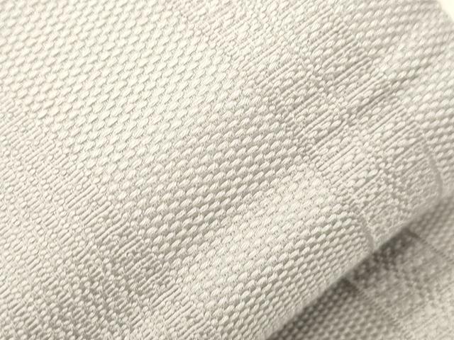 平和屋着物●男性　角帯　間道　白鼠色　荒川謹製　正絹　逸品　CABM0543dy