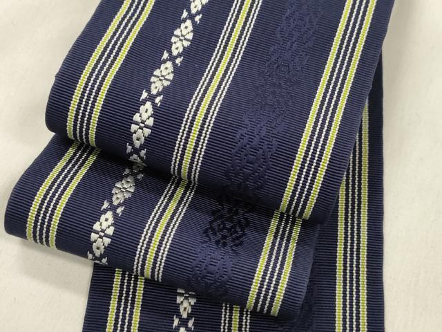 平和屋着物●男性　本場筑前博多織　角帯　献上　正絹　逸品　CABM0547dy