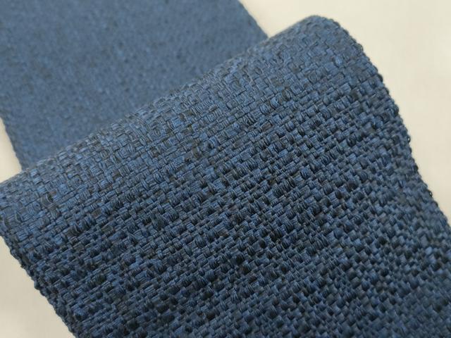 平和屋着物●男性　本場筑前博多織　角帯　濃紺地　正絹　逸品　CABM0548dy
