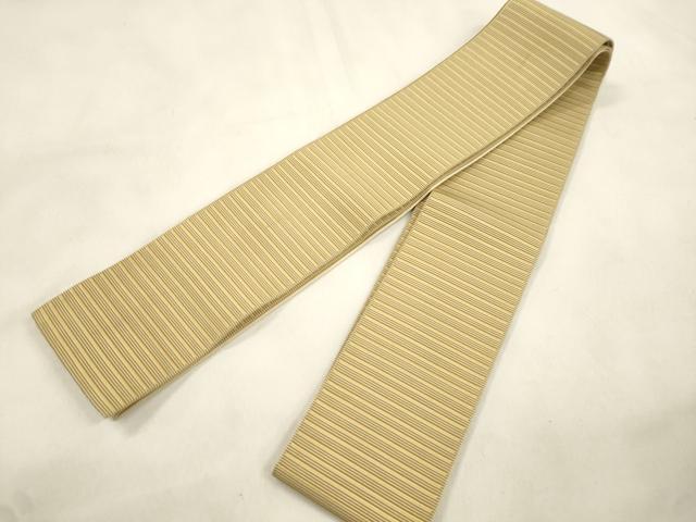 平和屋着物●男性　本場筑前博多織　両面　角帯　横段文　正絹　逸品　CABM0550dy