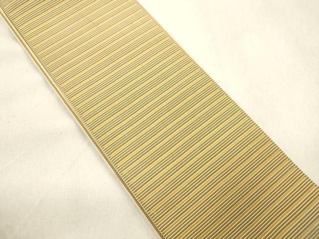 平和屋着物●男性　本場筑前博多織　両面　角帯　横段文　正絹　逸品　CABM0550dy