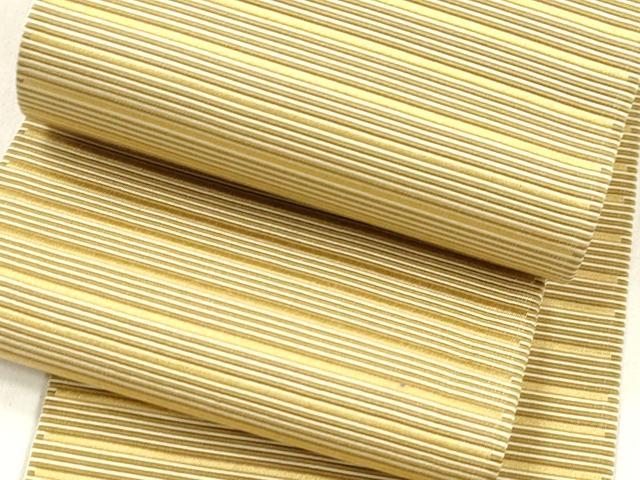 平和屋着物●男性　本場筑前博多織　両面　角帯　横段文　正絹　逸品　CABM0550dy