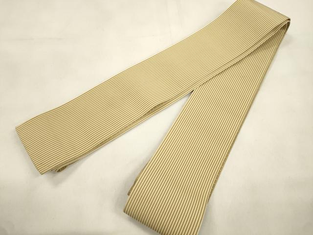 平和屋着物●男性　本場筑前博多織　両面　角帯　横段文　正絹　逸品　CABM0550dy