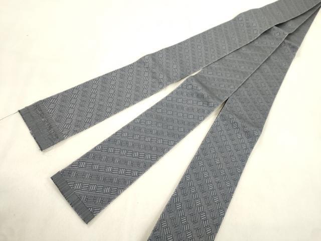 平和屋着物●男性　本場筑前博多織　角帯　幾何学文　森博多織謹製　証紙付き　正絹　逸品　CABM0555dy