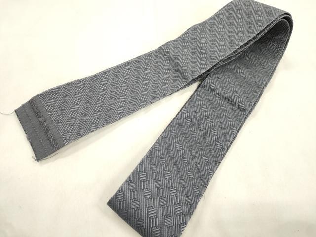 平和屋着物●男性　本場筑前博多織　角帯　幾何学文　森博多織謹製　証紙付き　正絹　逸品　CABM0555dy