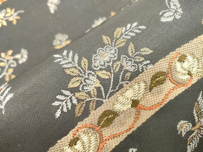 平和屋着物●西陣の名門　加納幸謹製　六通柄袋帯　花蝶鳥文　金銀糸　正絹　逸品　未使用　CABM0558dy
