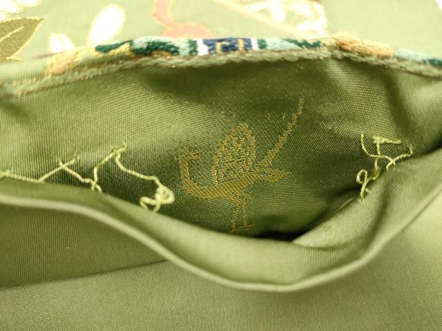 平和屋着物●西陣　白綾苑大庭 　六通柄袋帯　草花文　金糸　正絹　逸品　CABM0559dy