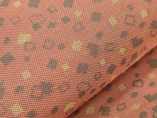 平和屋着物●京の名門・菱屋六右ェ門　両面　全通柄袋帯　幾何学文　正絹　逸品　CABM0589dy