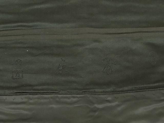 平和屋着物●アンティーク　大正ロマン　九寸名古屋帯　刺繍　エンゼルフィッシュ　黒地　金彩　正絹　逸品　CABM0611dy