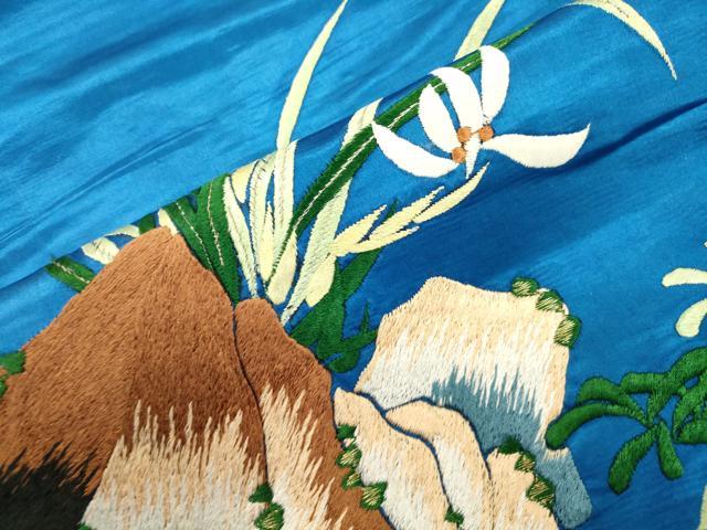 平和屋着物●アンティーク　大正ロマン　九寸名古屋帯　草花文　金糸　正絹　逸品　CABM0615dy