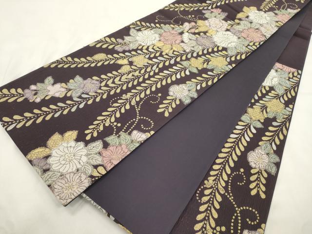 平和屋着物●六通柄袋帯　辻が花　金糸　正絹　逸品　CABM0645dy