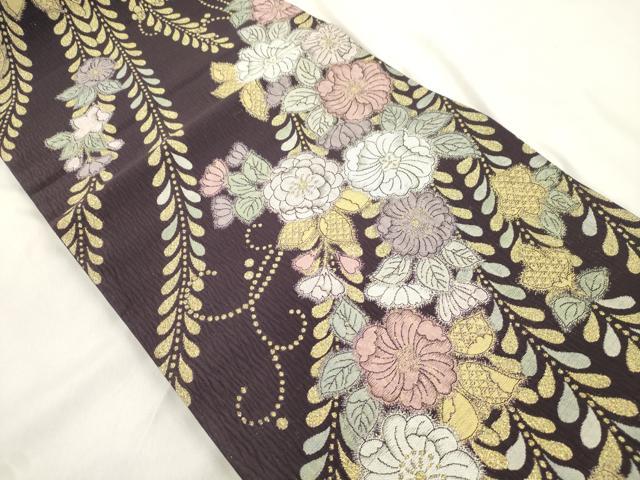平和屋着物●六通柄袋帯　辻が花　金糸　正絹　逸品　CABM0645dy