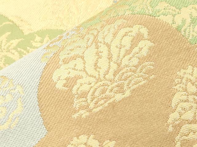 平和屋着物●西陣　川島織物　六通柄　本袋帯　動物更紗文　金糸　正絹　逸品　CABM0650dy