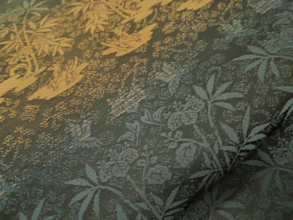 平和屋着物●全通柄袋帯　草花文　金通し地　正絹　逸品　CABM0652dy