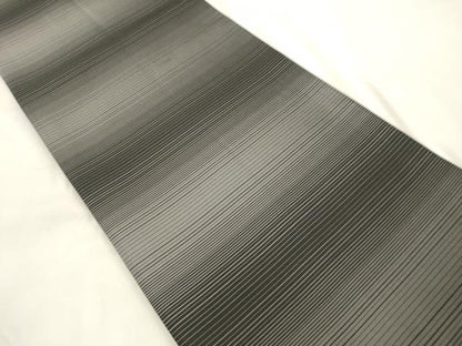 平和屋着物●両面　全通柄袋帯　幾何学文　金糸　正絹　逸品　CABM0653dy