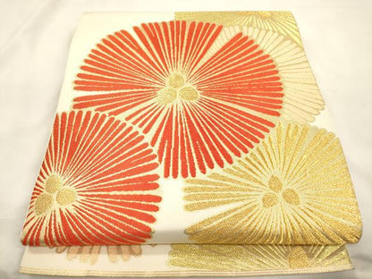 平和屋着物●西陣　川島織物　六通柄　本袋帯　松葉文　金糸　正絹　逸品　CABM0655dy