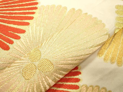 平和屋着物●西陣　川島織物　六通柄　本袋帯　松葉文　金糸　正絹　逸品　CABM0655dy