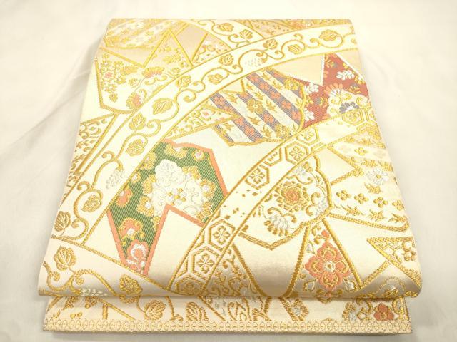 平和屋着物●皇室献上作家　北出与三郎　六通柄　本袋帯　正倉院幡垂文錦　金銀糸　正絹　逸品　CABM0656dy