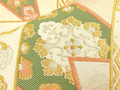 平和屋着物●皇室献上作家　北出与三郎　六通柄　本袋帯　正倉院幡垂文錦　金銀糸　正絹　逸品　CABM0656dy