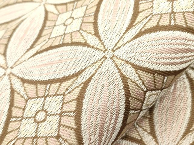 平和屋着物●両面　全通柄袋帯　七宝花文　正絹　逸品　未使用　CABM0661dy