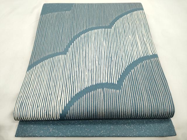 平和屋着物●ろう彩工芸　奥村一心　太鼓柄袋帯　雲重ね文　正絹　逸品　CABM0668dy