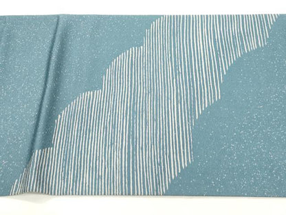 平和屋着物●ろう彩工芸　奥村一心　太鼓柄袋帯　雲重ね文　正絹　逸品　CABM0668dy