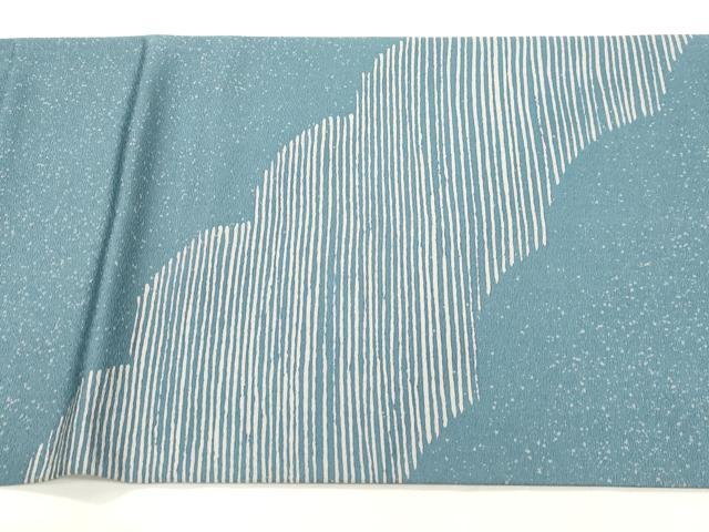 平和屋着物●ろう彩工芸　奥村一心　太鼓柄袋帯　雲重ね文　正絹　逸品　CABM0668dy