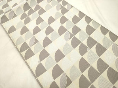 平和屋着物●六通柄袋帯　幾何学文　正絹　逸品　CABM0674dy
