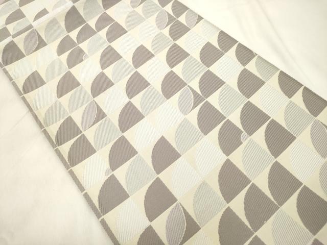 平和屋着物●六通柄袋帯　幾何学文　正絹　逸品　CABM0674dy