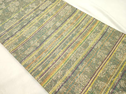 平和屋着物●両面　全通柄袋帯　更紗横段文　正絹　逸品　CABM0703dy
