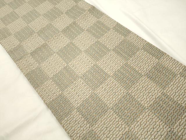 平和屋着物●両面　全通柄袋帯　更紗横段文　正絹　逸品　CABM0703dy