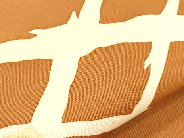 平和屋着物●塩瀬　九寸名古屋帯　幾何学文　金彩　正絹　逸品　CABM0709dy