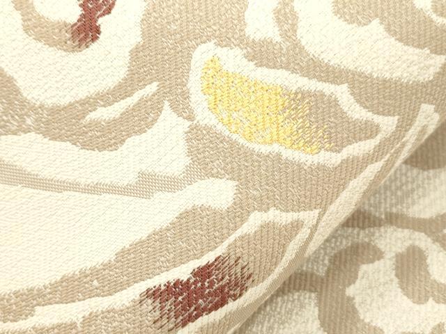 平和屋着物●九寸名古屋帯　草花文　正絹　逸品　CABM0711dy