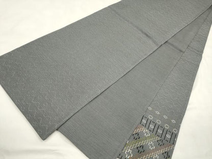平和屋着物●太鼓柄袋帯　花織　幾何学文　正絹　逸品　CABM0723d