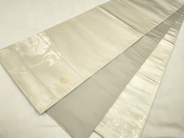 平和屋着物●ジャパンオートクチュール　渡辺雪三郎　六通柄袋帯　草花文　金銀彩　引箔　正絹　逸品　CABM0737dy