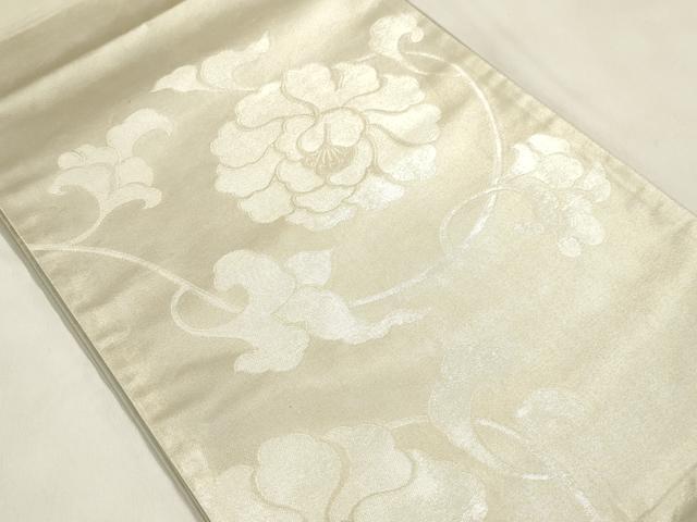 平和屋着物●ジャパンオートクチュール　渡辺雪三郎　六通柄袋帯　草花文　金銀彩　引箔　正絹　逸品　CABM0737dy