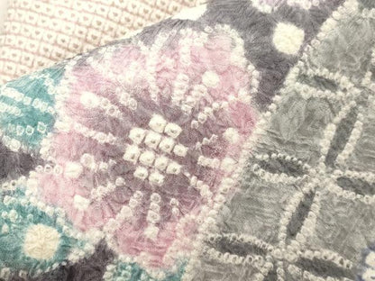 平和屋着物●名門　藤娘きぬたや・総絞り　九寸名古屋帯　辻が花　正絹　逸品　CABM0751dy