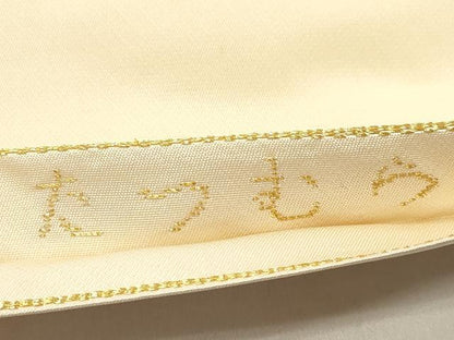 平和屋着物●龍村美術織物　たつむら　九寸名古屋帯　吉蝶文　金糸　正絹　逸品　CABM0755dy