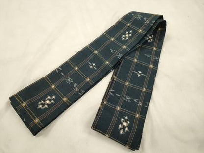 平和屋着物●男性　角帯　琉球絣文様　正絹　逸品　CABM0759dy