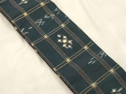 平和屋着物●男性　角帯　琉球絣文様　正絹　逸品　CABM0759dy