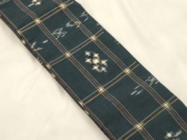 平和屋着物●男性　角帯　琉球絣文様　正絹　逸品　CABM0759dy