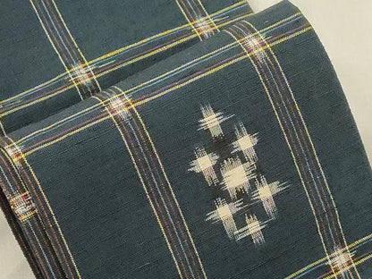 平和屋着物●男性　角帯　琉球絣文様　正絹　逸品　CABM0759dy