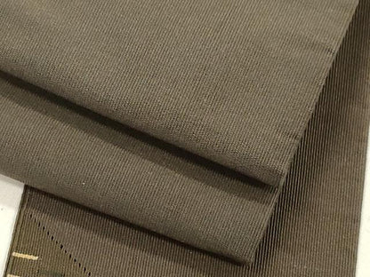 平和屋着物●男性　爪掻き本綴れ　角帯　涅色　正絹　逸品　CABM0761dy