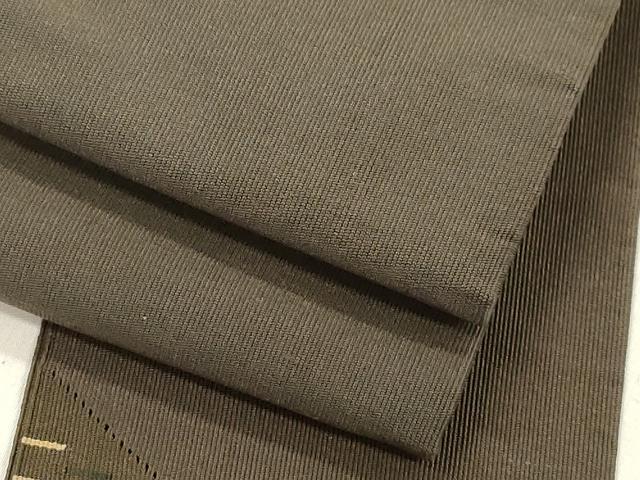 平和屋着物●男性　爪掻き本綴れ　角帯　涅色　正絹　逸品　CABM0761dy