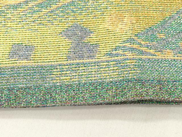 平和屋着物●織の宝石・ダイヤモンドカット　賑具瑠佐波理　袋帯　流水箔散らし文　納経切金糸　正絹　逸品　CABM0777dy